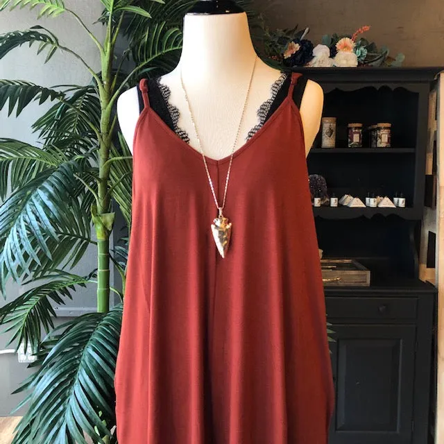 GRACE SOLID MAXI DRESS RUST