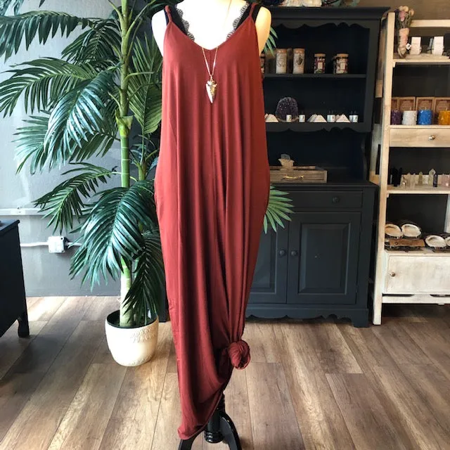 GRACE SOLID MAXI DRESS RUST
