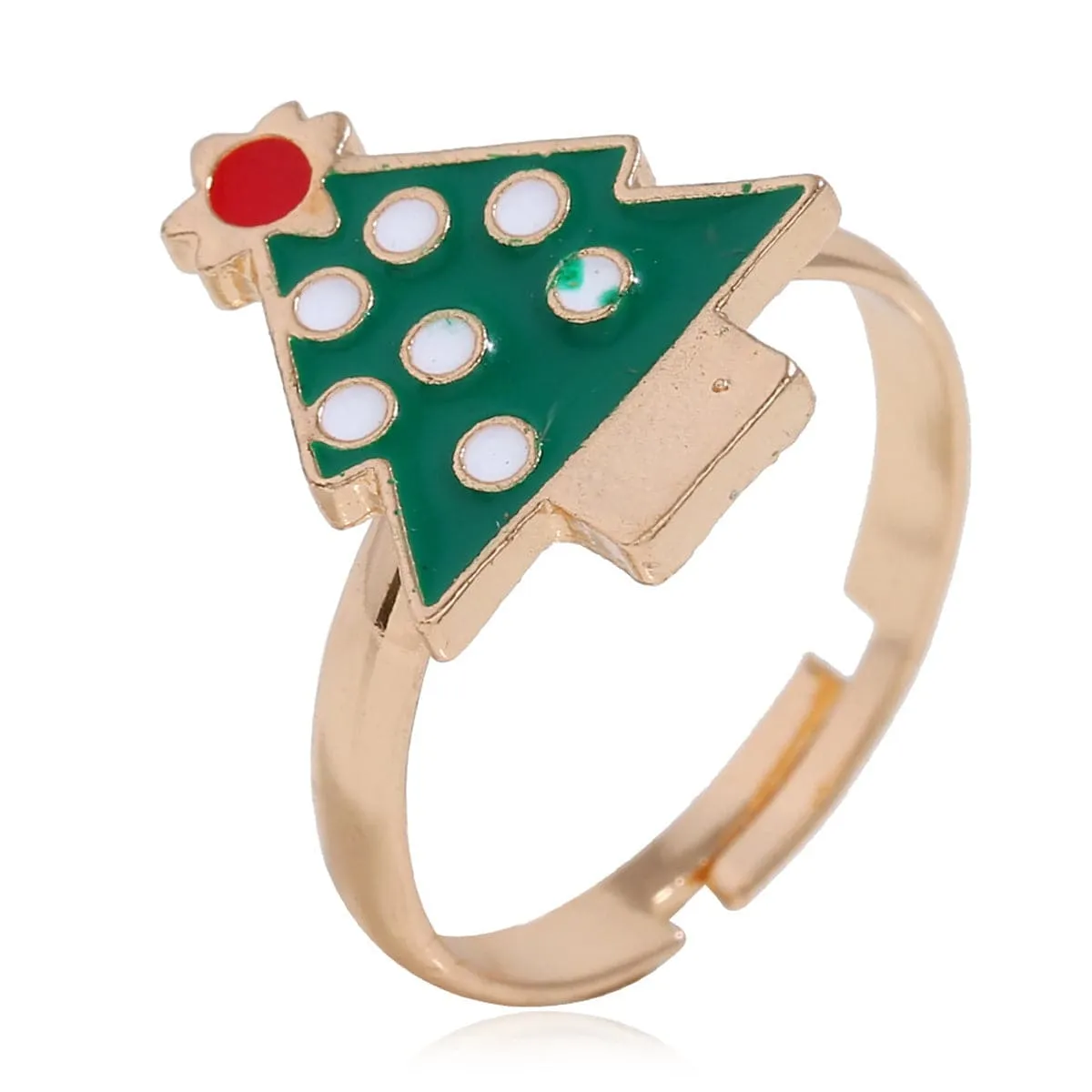 Green Enamel & 18K Gold-Plated Christmas Tree Jewelry Set