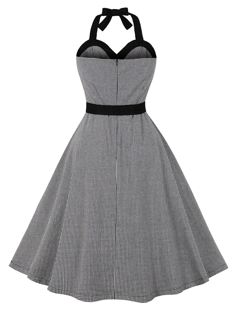 Grey Sweat Heart Halter Sleeveless 1950s Vintage Swing Dress
