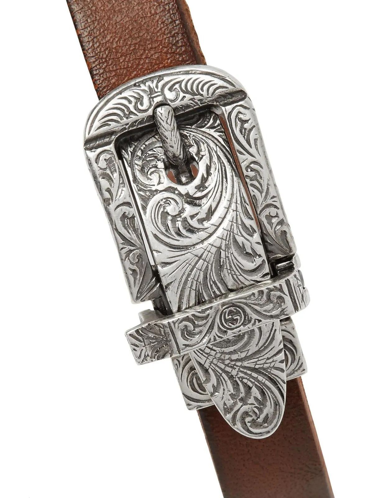 Gucci Anger Forest Wolf Head Leather Bracelet in Brown