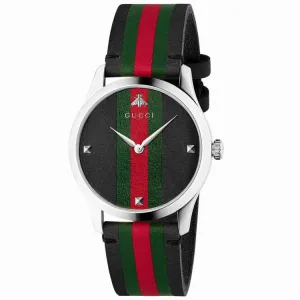 Gucci G-Timeless 38mm Black, Green, & Red Striped Men's Watch YA1264079