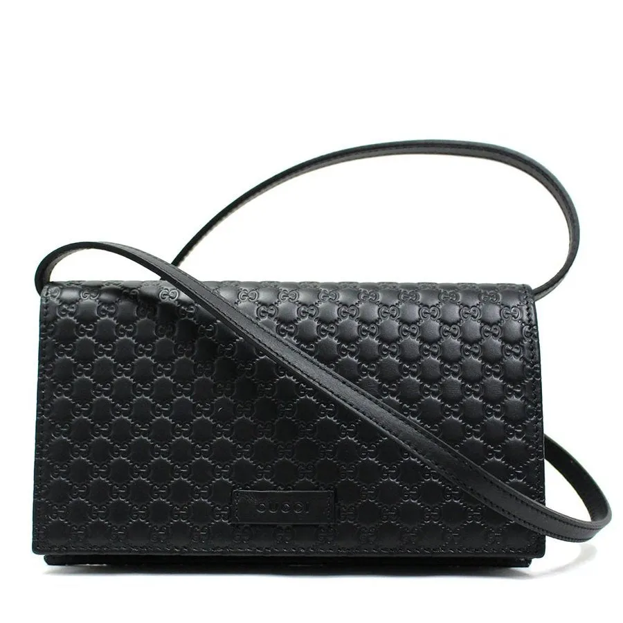 Gucci Microguccissima Leather Shoulder Bag in Black