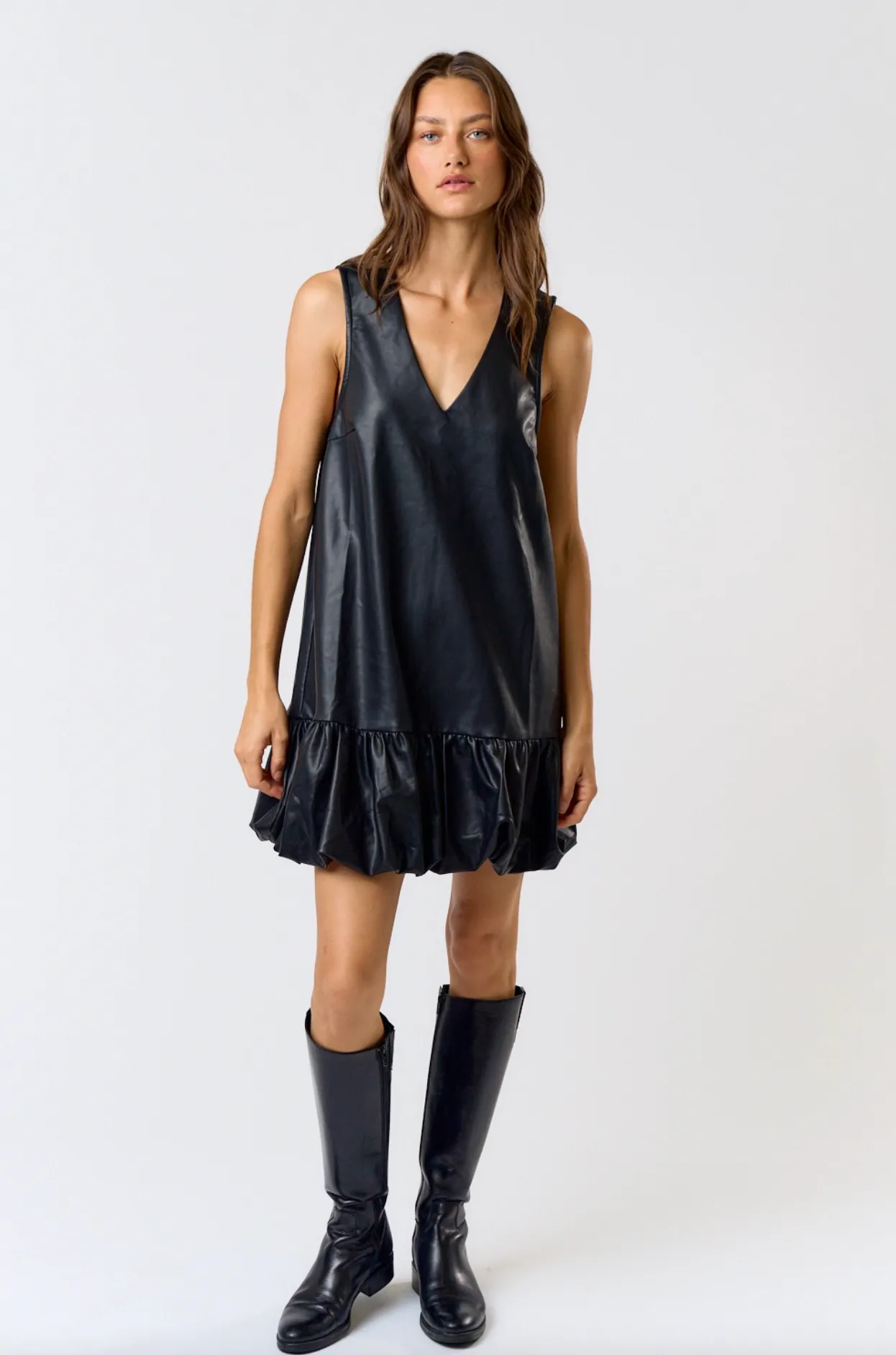 Halsey Bubble Leather Dress - Two Colors