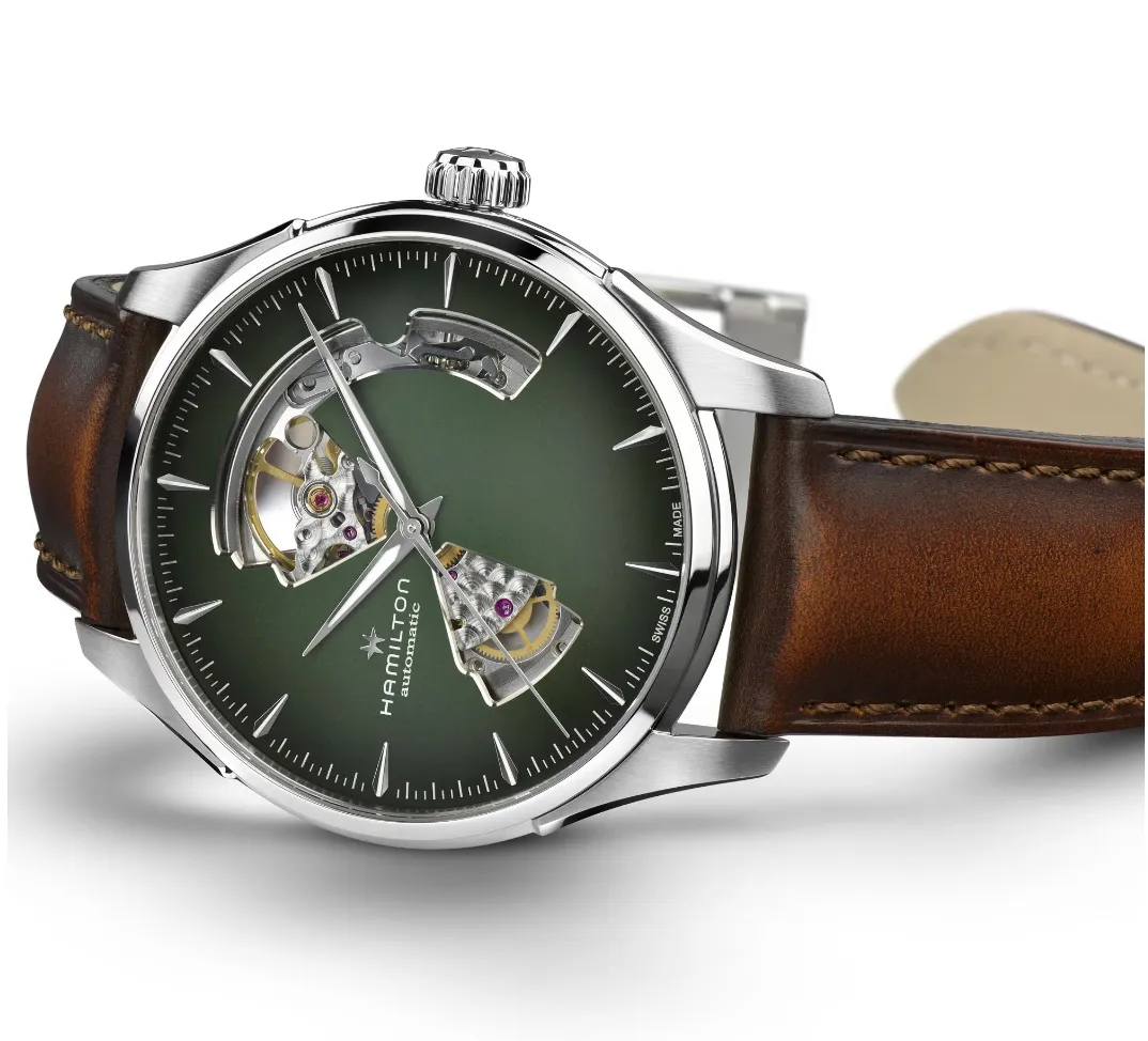 Hamilton Jazzmaster Open Heart Smoked Dial Watch, 40mm On Leather