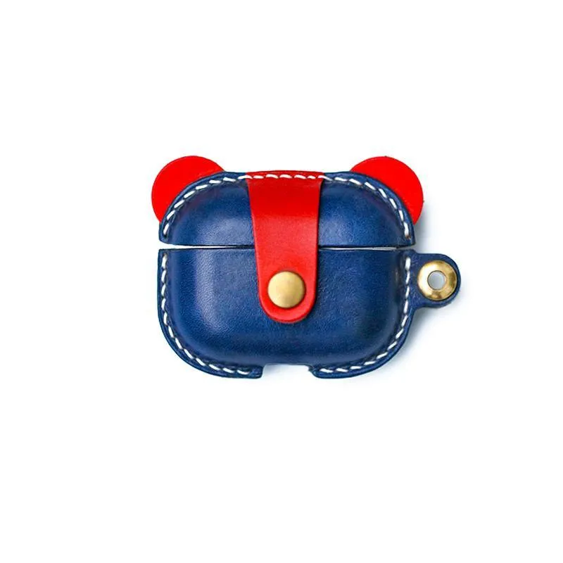 Handmade Green Leather AirPods 1&2 Case with Wristlet Strap Custom Leather AirPods 1&2 Case Airpod Case Cover