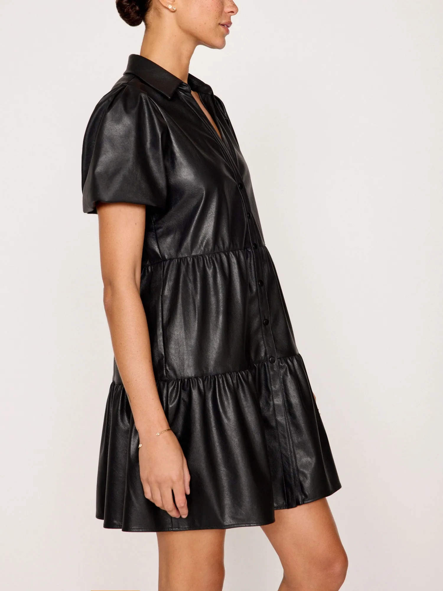 Havana Vegan Leather Mini Dress