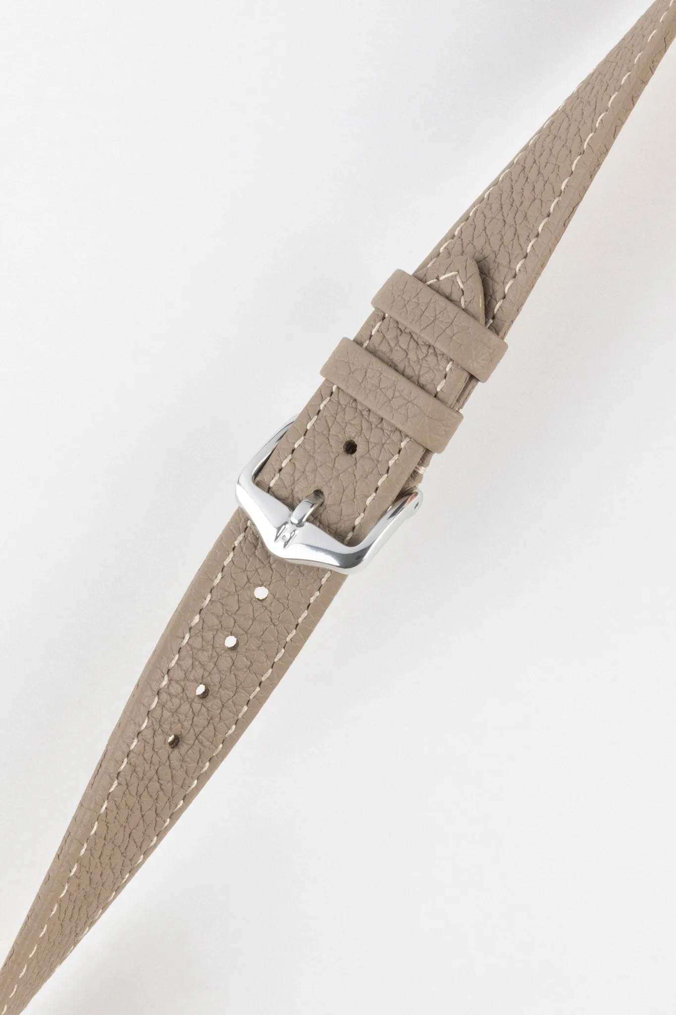 Hirsch BOLOGNA Quick-Release French-Style Textured Leather Watch Strap in TAUPE