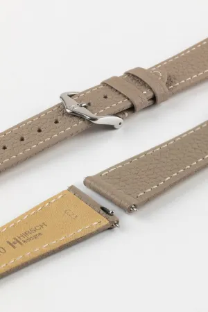 Hirsch BOLOGNA Quick-Release French-Style Textured Leather Watch Strap in TAUPE
