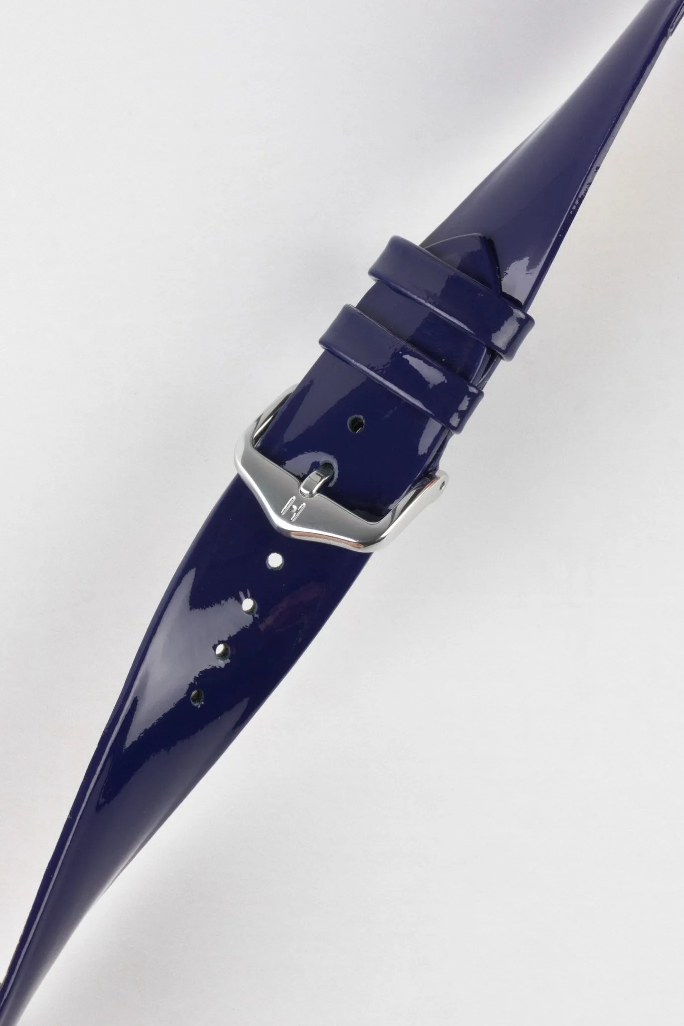 Hirsch DIVA Glossy Ladies Leather Watch Strap in BLUE
