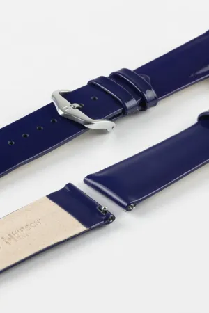 Hirsch DIVA Glossy Ladies Leather Watch Strap in BLUE