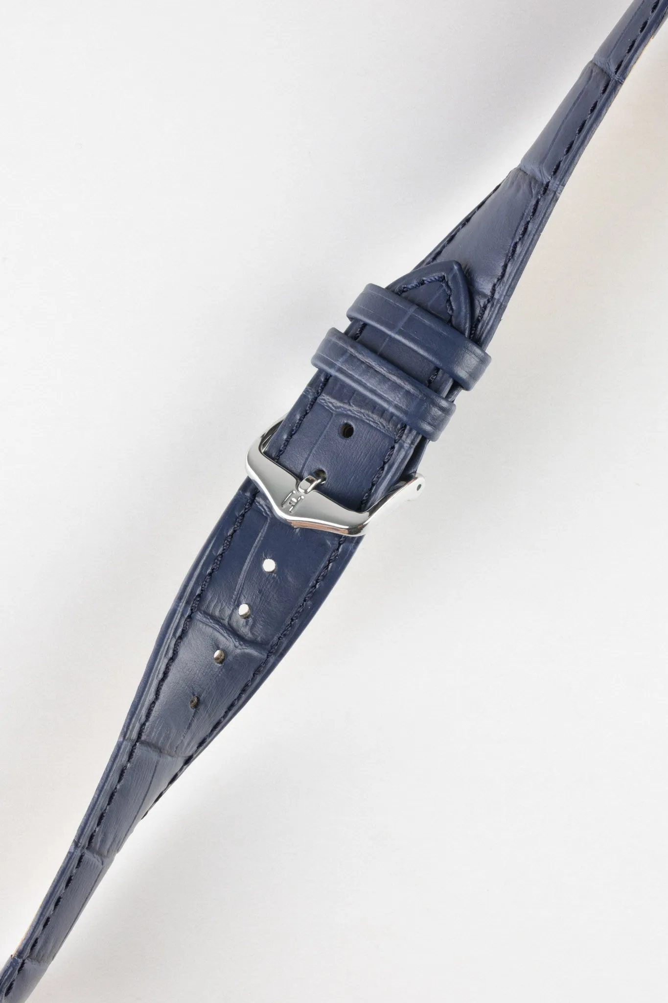 Hirsch DUKE Quick-Release Alligator Embossed Leather Watch Strap in BLUE