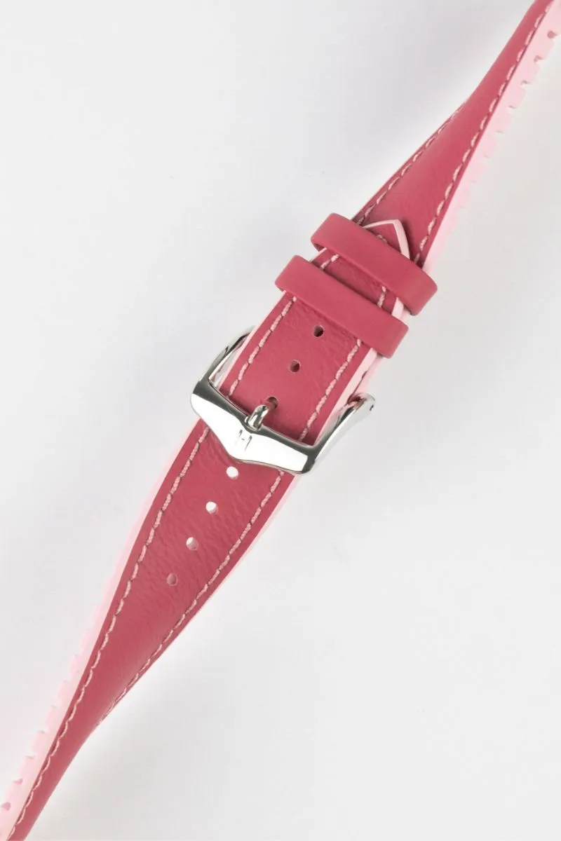 Hirsch LINDSEY Ladies Leather & Rubber Performance Watch Strap in PINK/ROSE