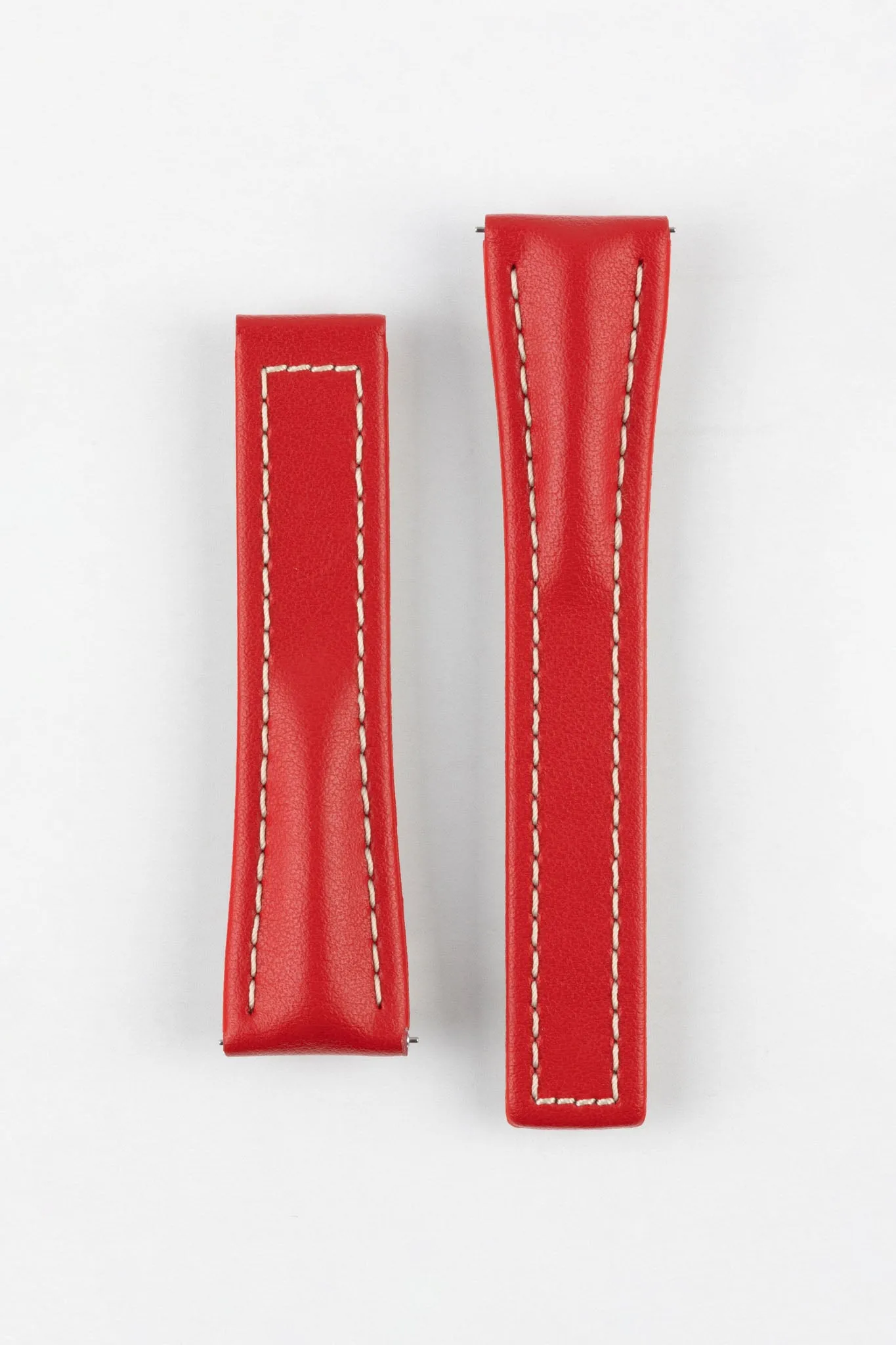 Hirsch NAVIGATOR Calfskin Deployment Watch Strap in RED