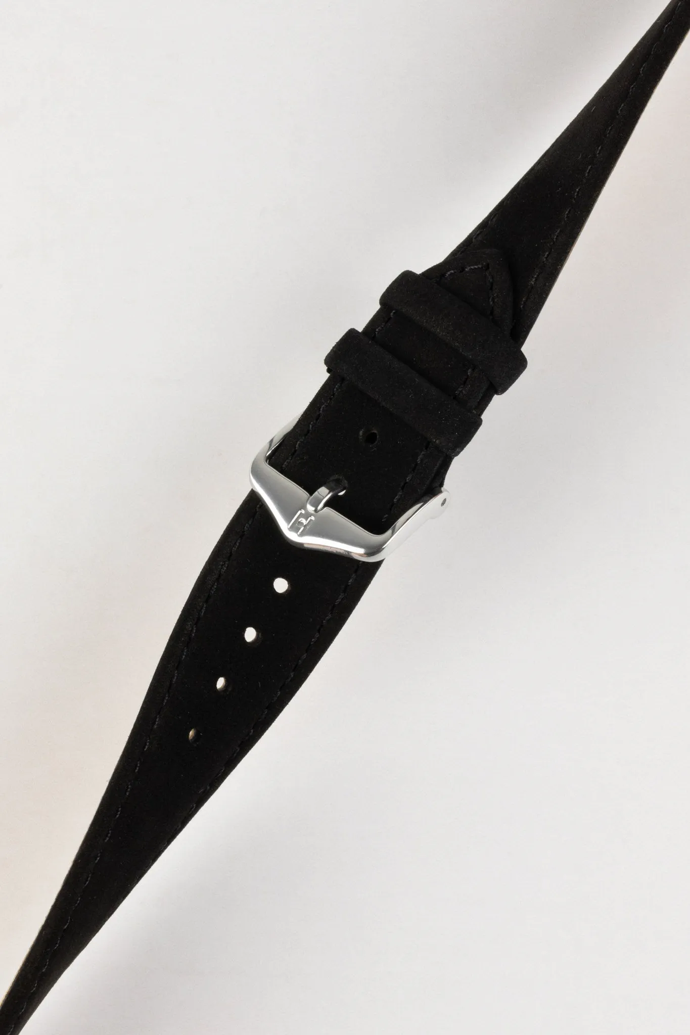 Hirsch OSIRIS Black Calf Leather With Nubuck Effect Watch Strap