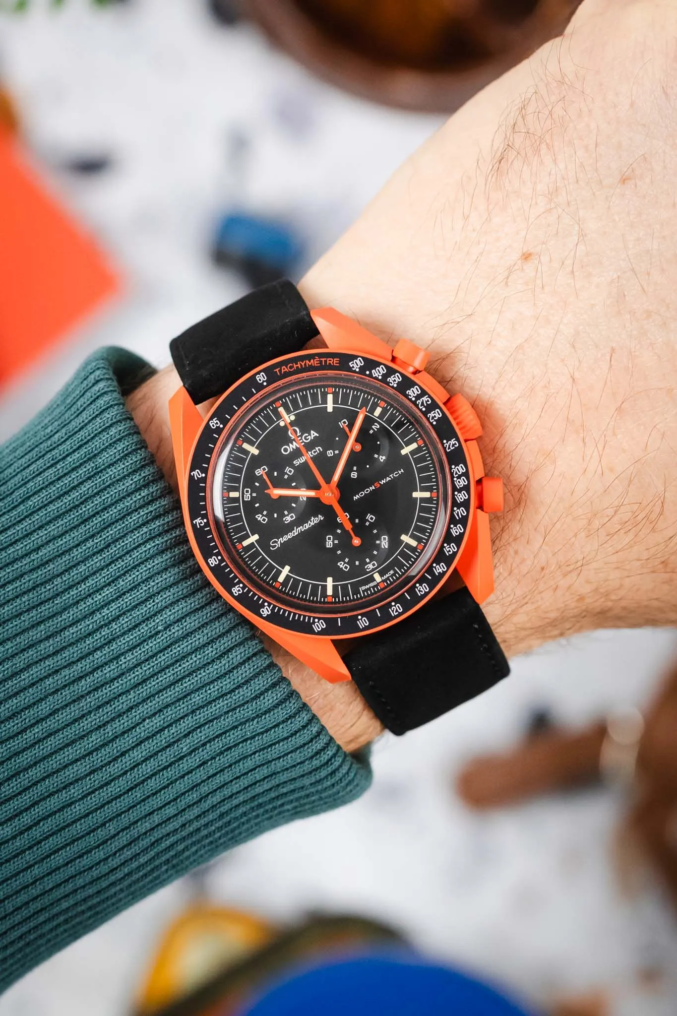 Hirsch OSIRIS Black Calf Leather With Nubuck Effect Watch Strap