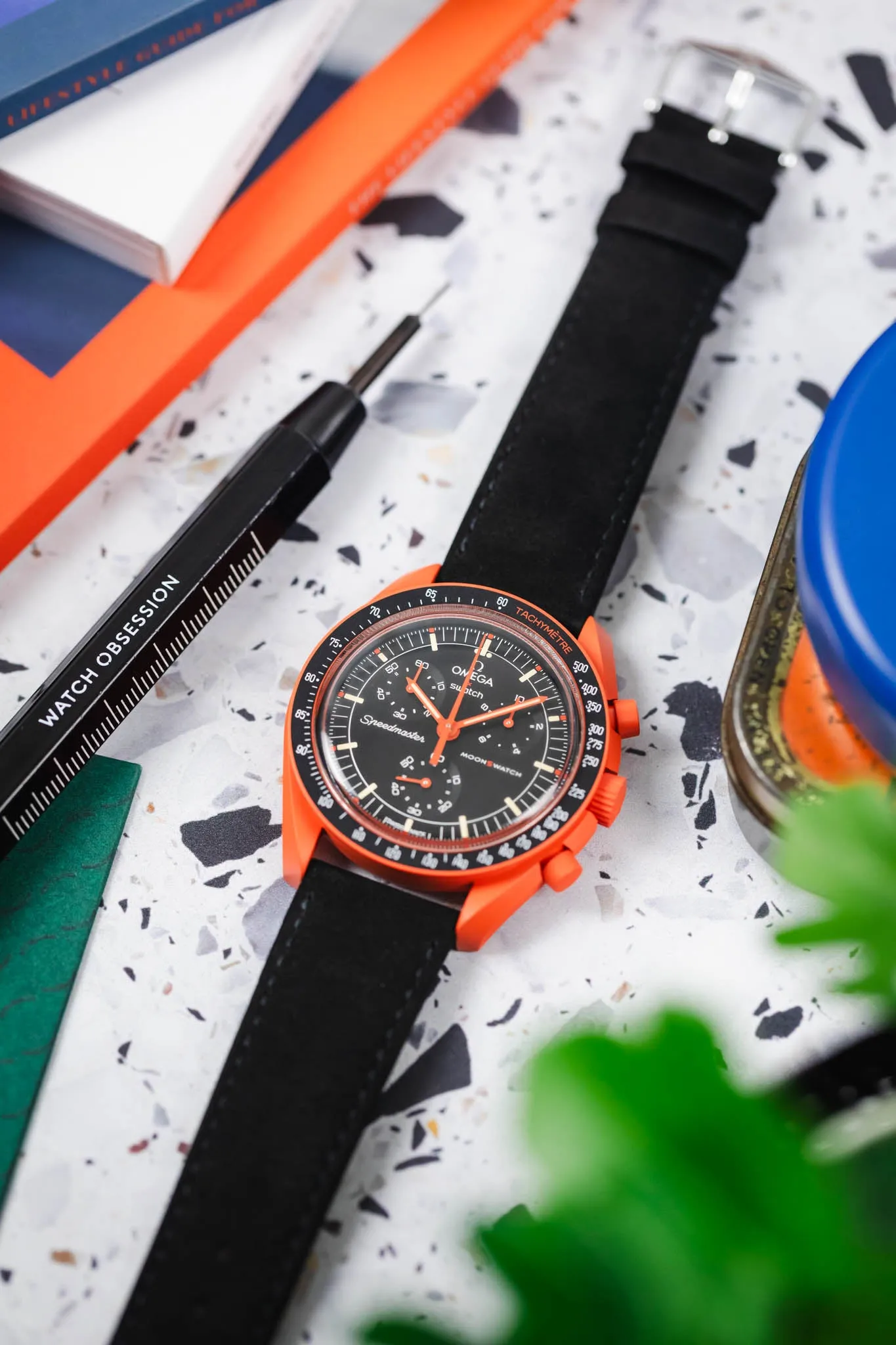 Hirsch OSIRIS Black Calf Leather With Nubuck Effect Watch Strap