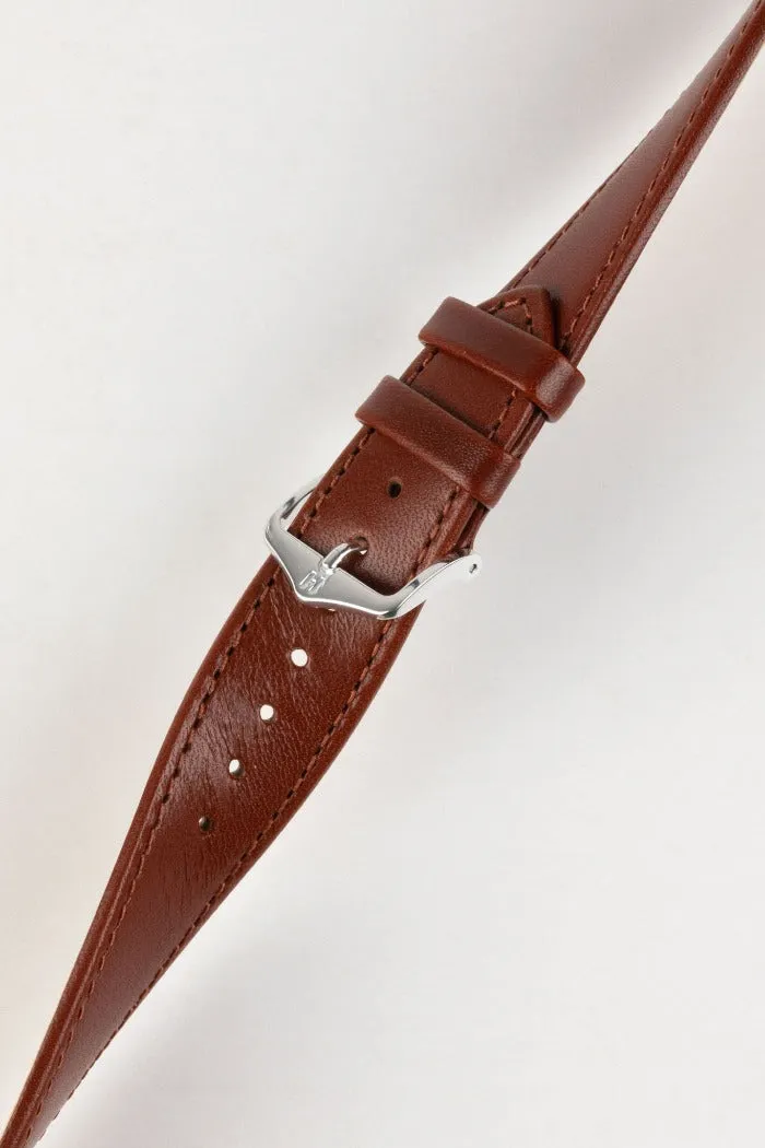 Hirsch OSIRIS Calf Leather Watch Strap in MID BROWN