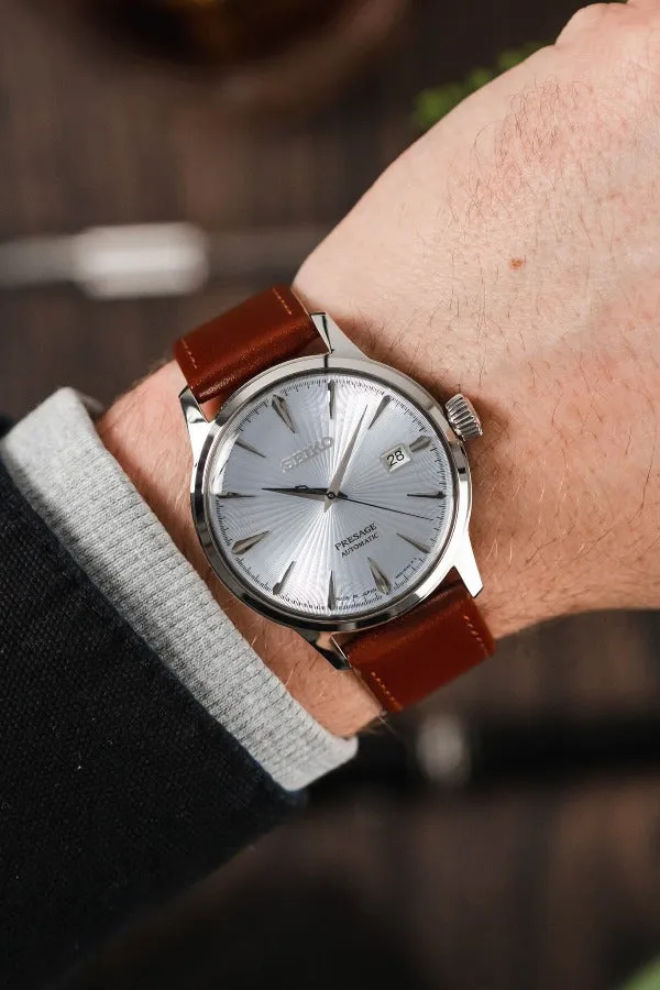 Hirsch OSIRIS Calf Leather Watch Strap in MID BROWN