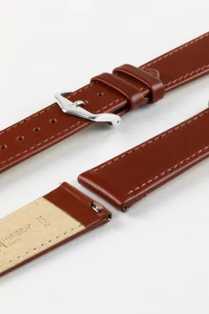 Hirsch OSIRIS Calf Leather Watch Strap in MID BROWN