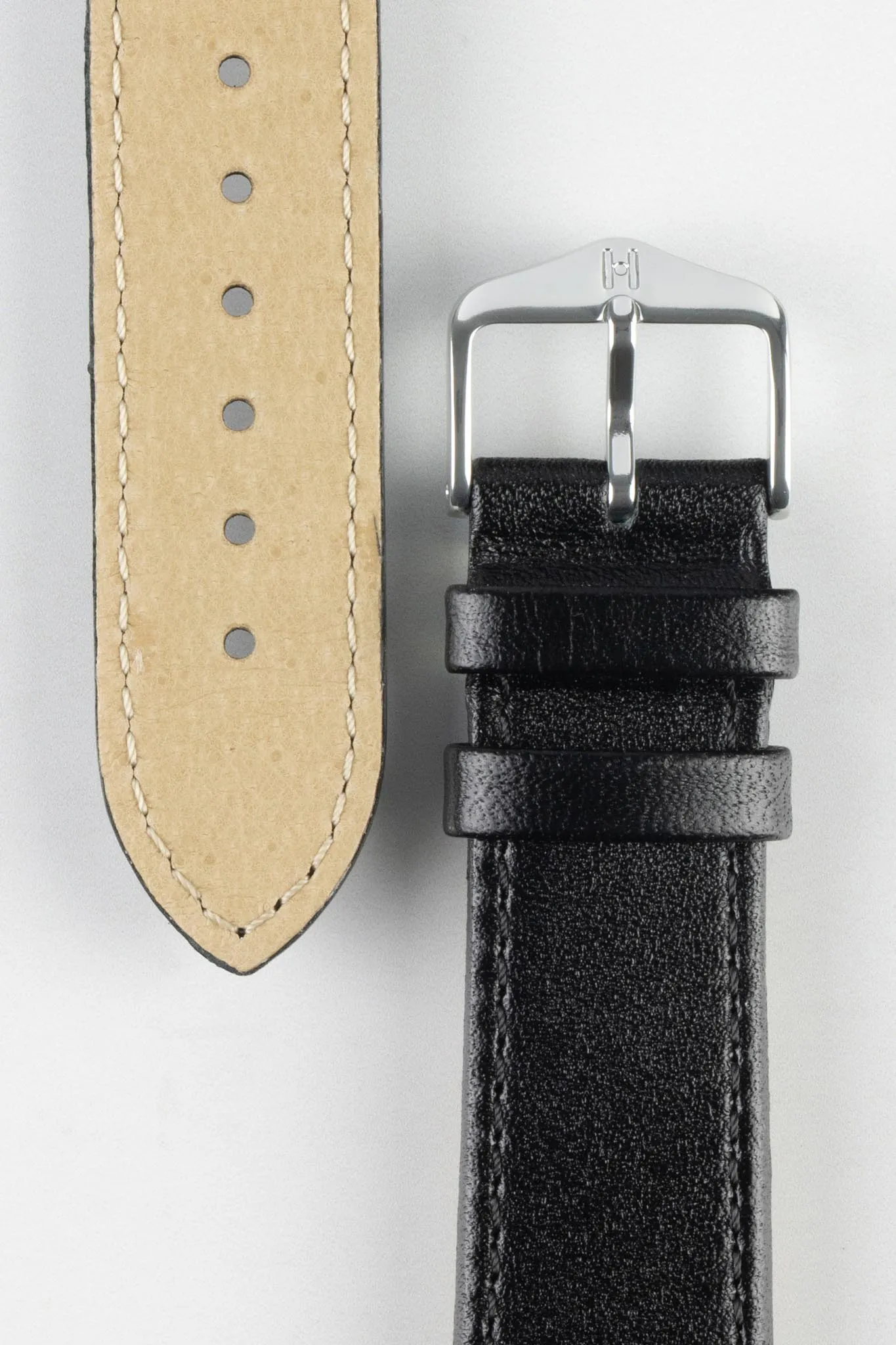 Hirsch OSIRIS NQR Calf Leather Watch Strap in BLACK