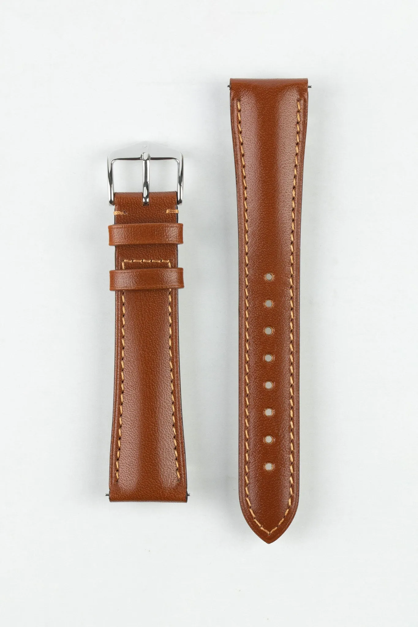 Hirsch SIENA Tuscan Leather Watch Strap in GOLD BROWN