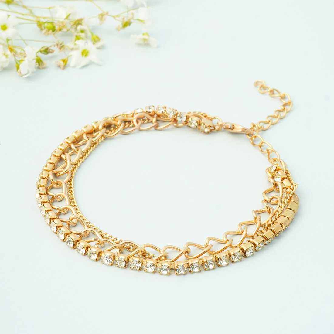 Imitation Diamond Layered Bracelet