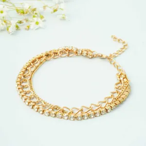 Imitation Diamond Layered Bracelet