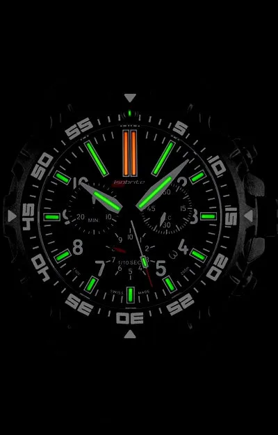Isobrite Valor Series ISO403 Swiss Made T100 Tritium Illuminated Chronograph