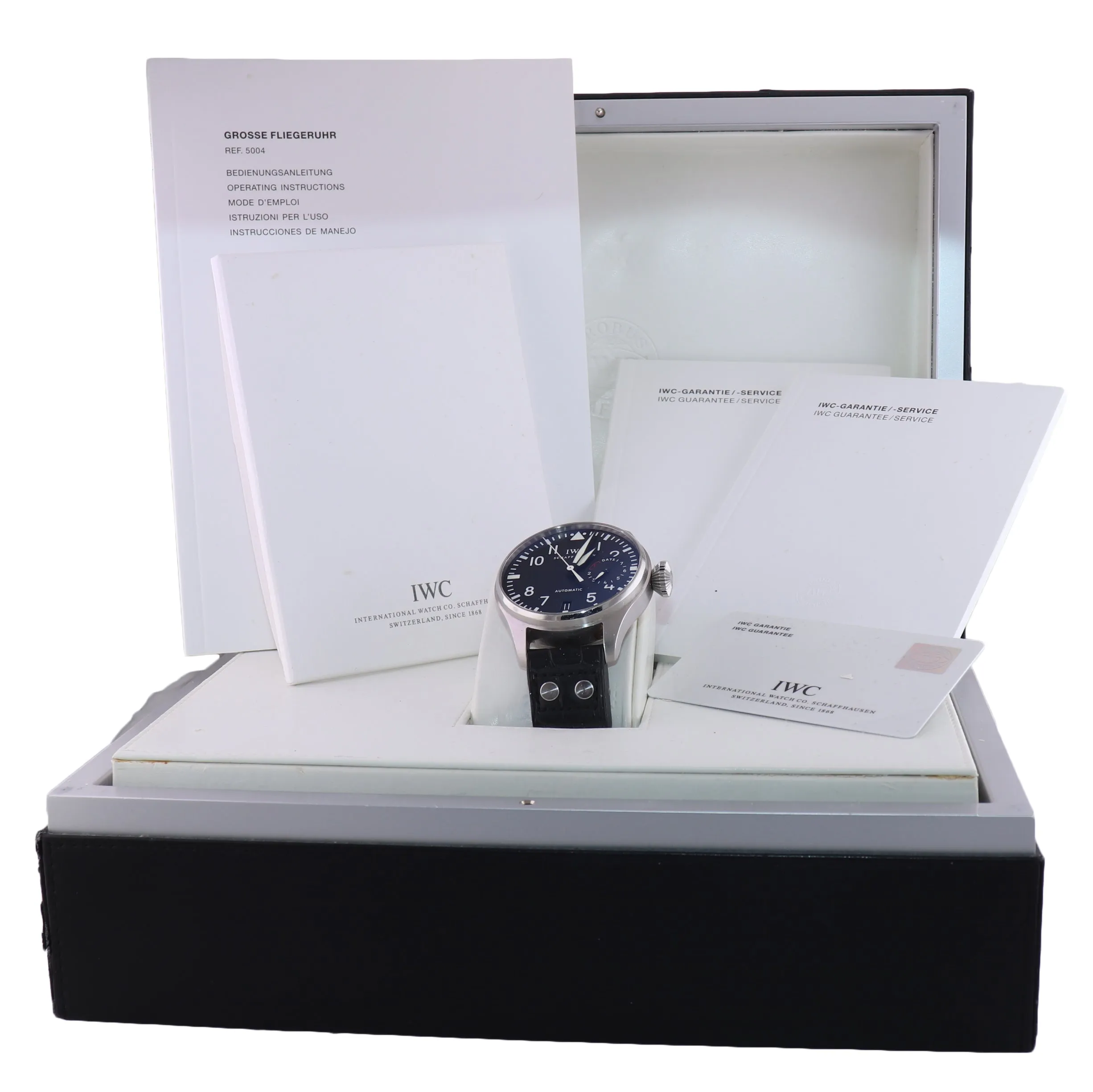 IWC Big Pilot Black 7-Day Power Reserve 46mm 5004 5004-01 IW500401 Steel Watch