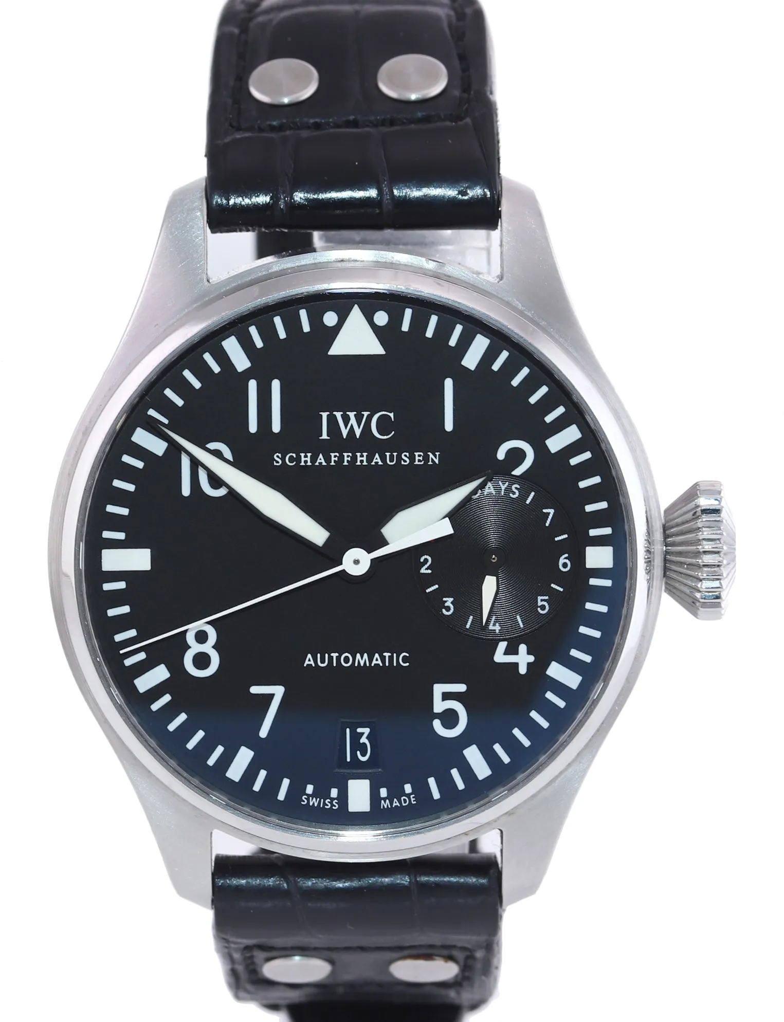IWC Big Pilot Black 7-Day Power Reserve 46mm 5004 5004-01 IW500401 Steel Watch