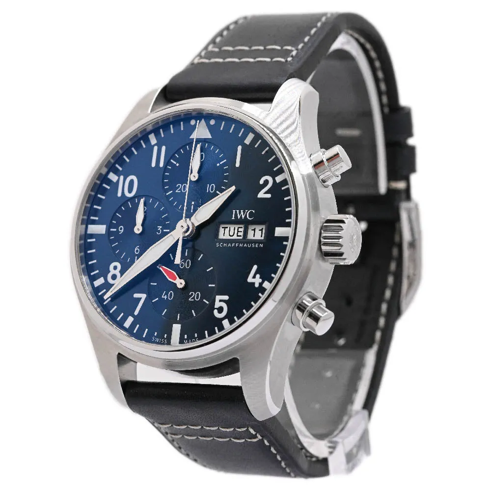 IWC Mens Pilot Chronograph Stainless Steel 41mm Blue Dial Watch Reference #: IW388101