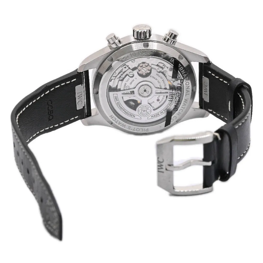 IWC Mens Pilot Chronograph Stainless Steel 41mm Blue Dial Watch Reference #: IW388101