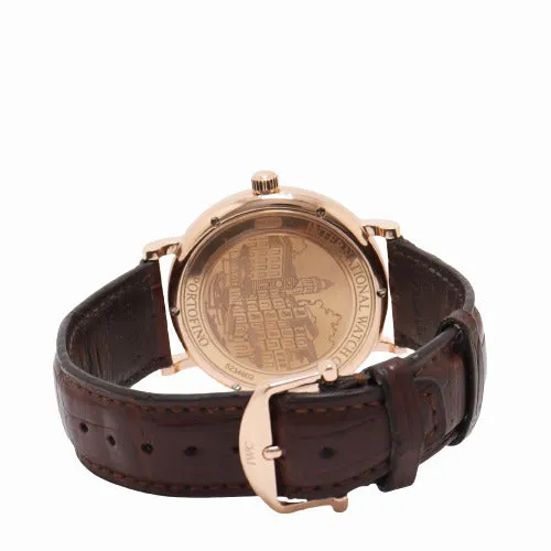 IWC Mens Portofino Rose Gold 40mm Silver Stick Dial Watch Reference# IW356504