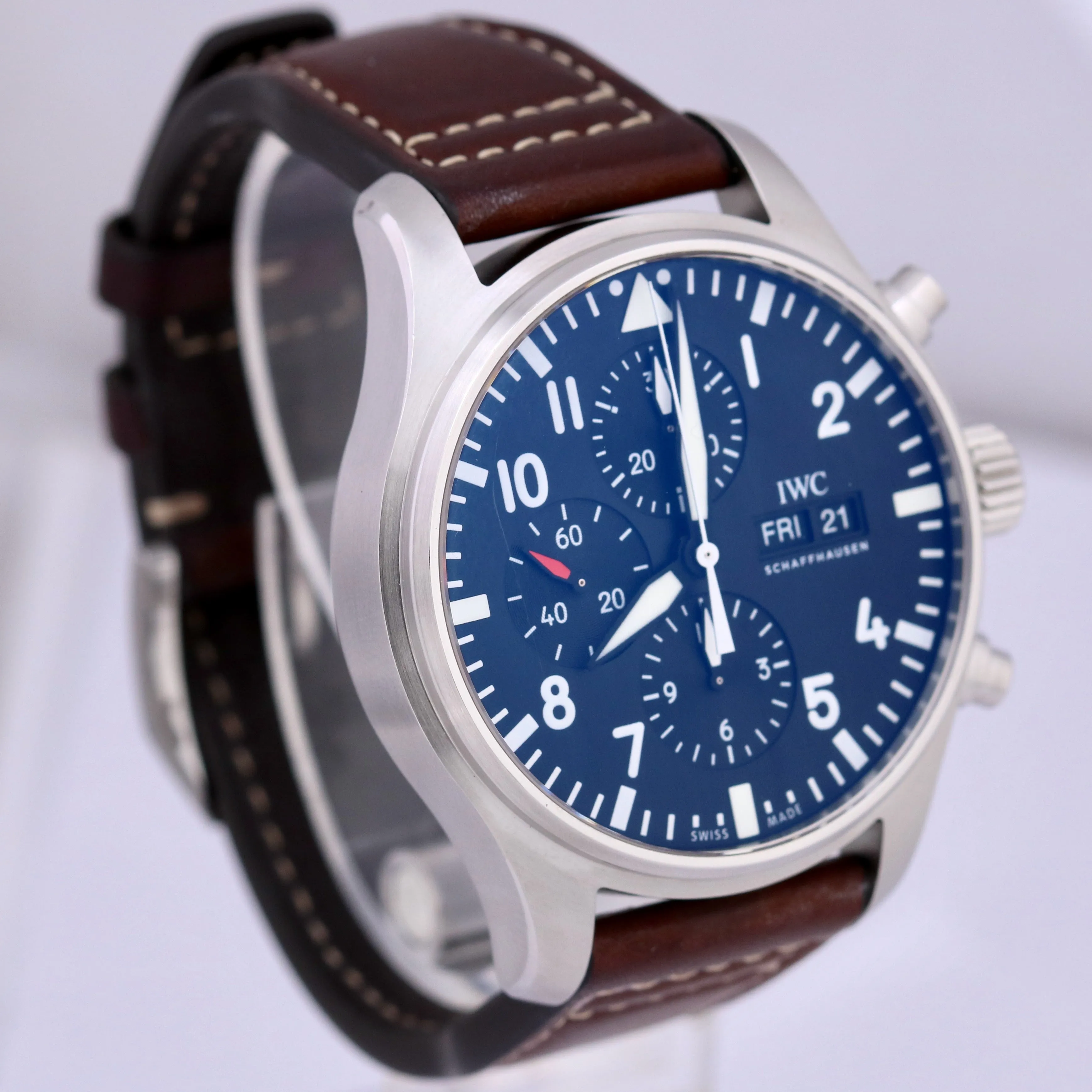 IWC Pilot Chronograph IW377709 Black Stainless Steel Automatic Date 43mm Watch