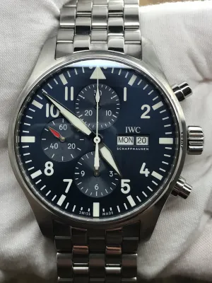 IWC Pilot Chronograph Petite Prince IW377717 Blue Dial Automatic Men's Watch