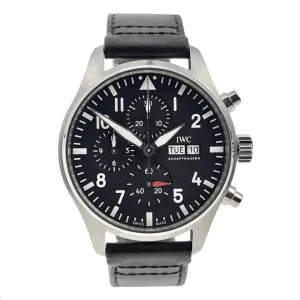 IWC Pilot Chronograph Stainless Steel Black 43mm Automatic Men’s Watch IW378001