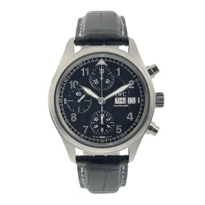 IWC Pilot Chronograph Stainless Steel Black Dial 42mm Automatic Mens IW370613