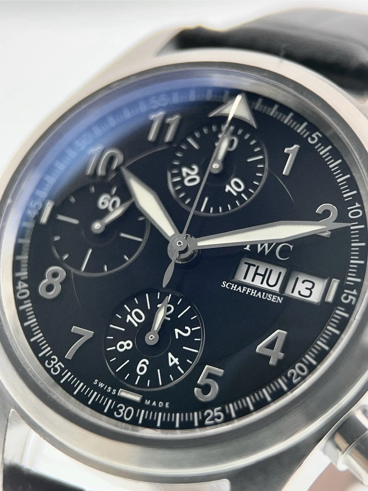 IWC Pilot Chronograph Stainless Steel Black Dial 42mm Automatic Mens IW370613