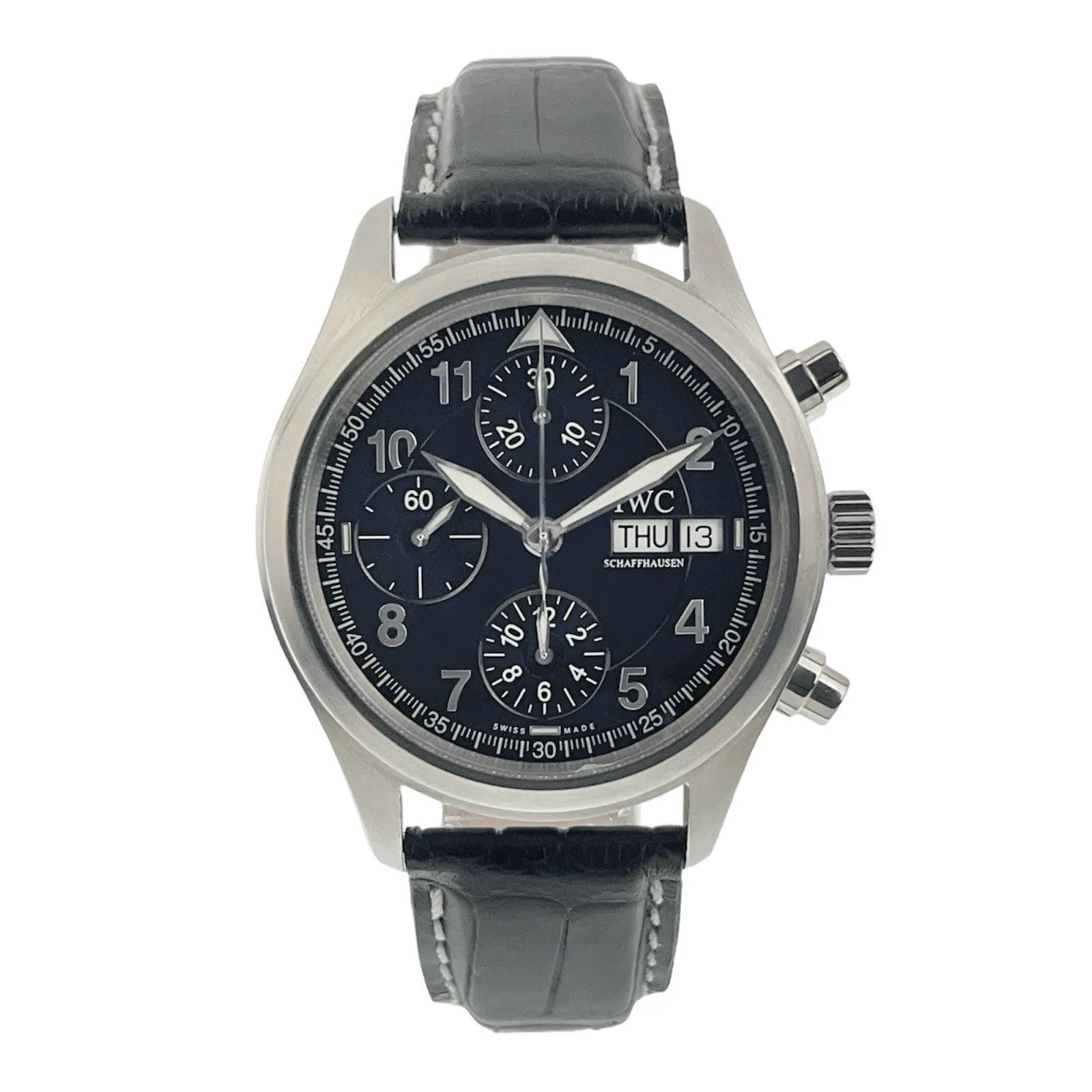 IWC Pilot Chronograph Stainless Steel Black Dial 42mm Automatic Mens IW370613