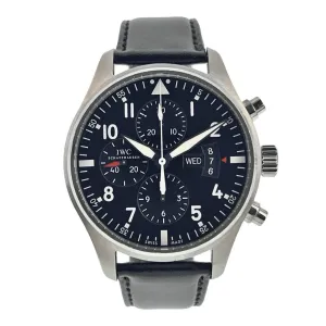 IWC Pilot Chronograph Stainless Steel Black Dial 43mm Automatic Men’s IW377701