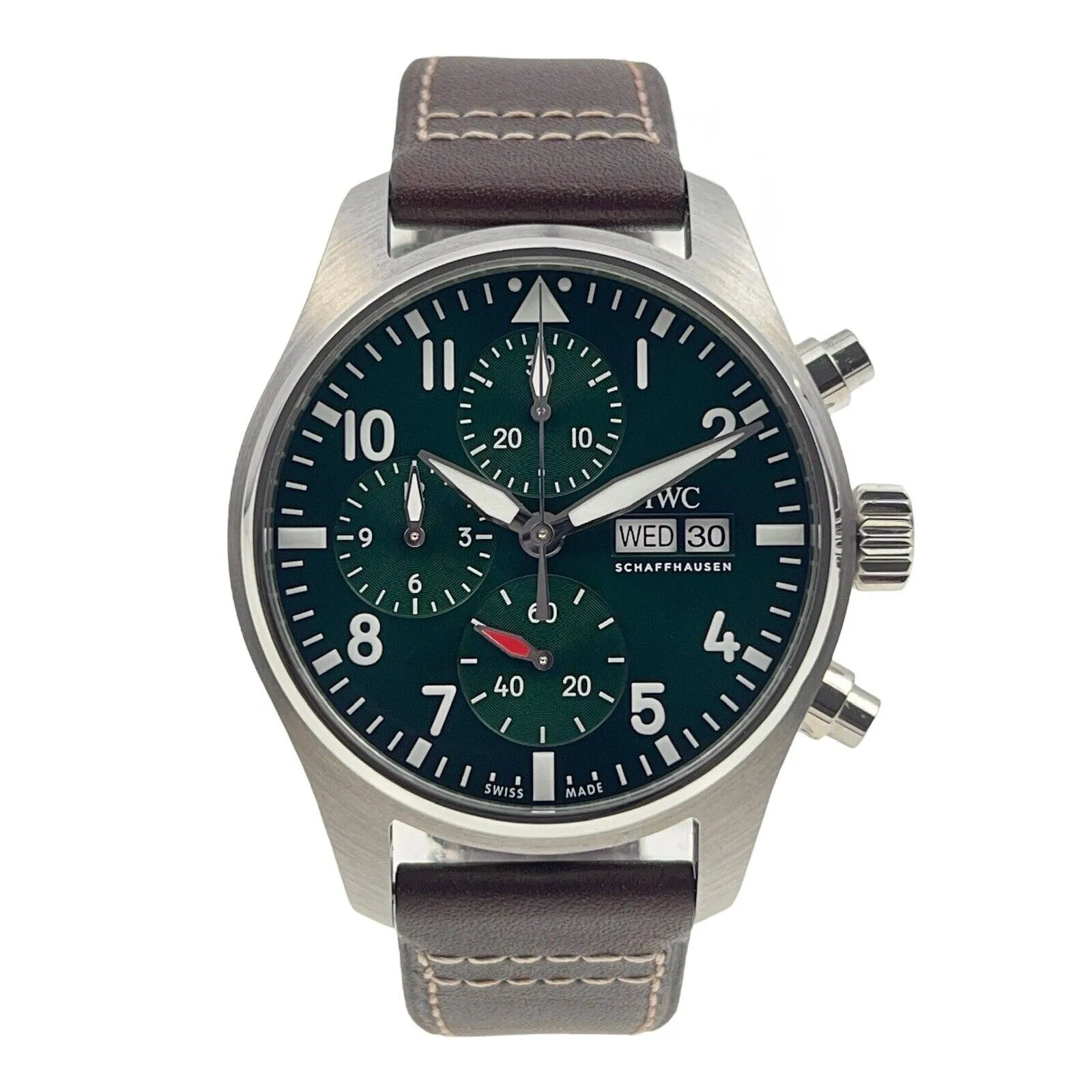 IWC Pilot Chronograph Stainless Steel Green 43mm Automatic Men’s Watch IW378005
