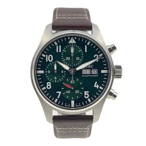 IWC Pilot Chronograph Stainless Steel Green 43mm Automatic Men’s Watch IW378005