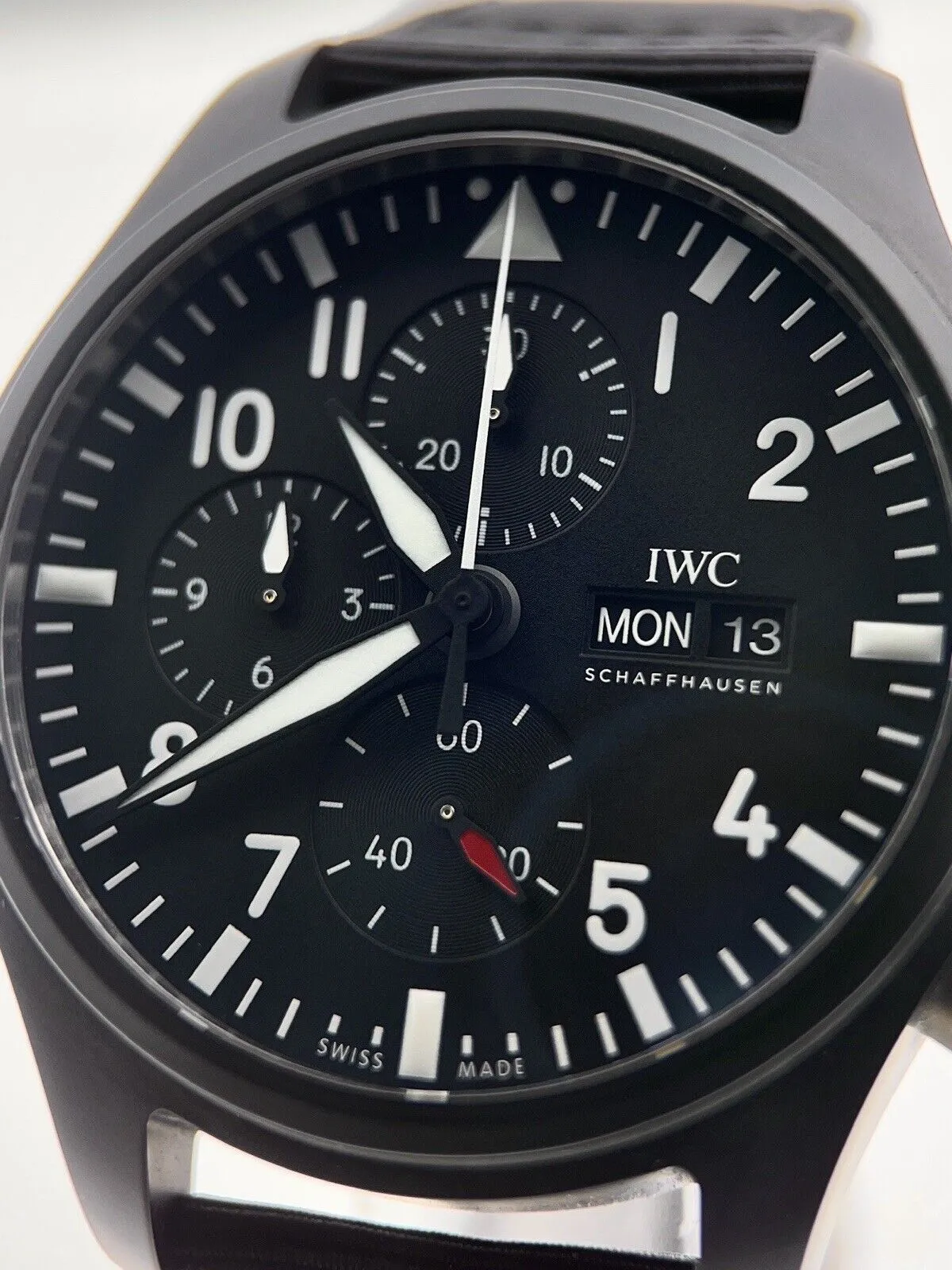 IWC Pilot Chronograph Top Gun Ceramic Black 45mm Automatic Men’s Watch IW389101