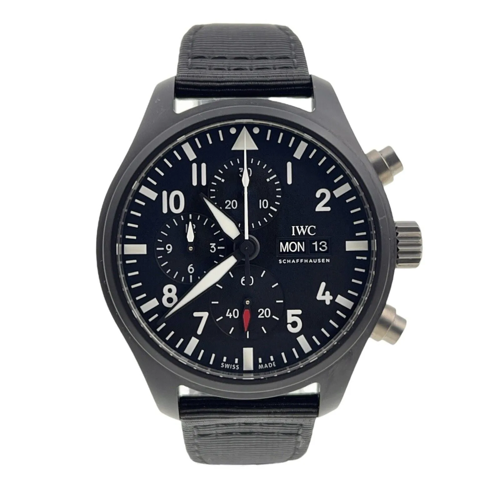 IWC Pilot Chronograph Top Gun Ceramic Black 45mm Automatic Men’s Watch IW389101