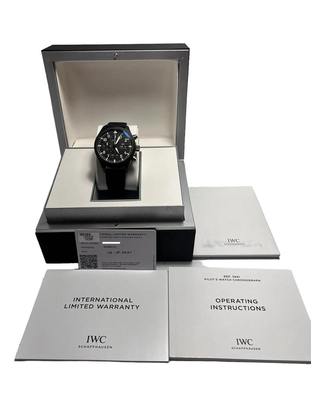 IWC Pilot Chronograph Top Gun Ceramic Black 45mm Automatic Men’s Watch IW389101