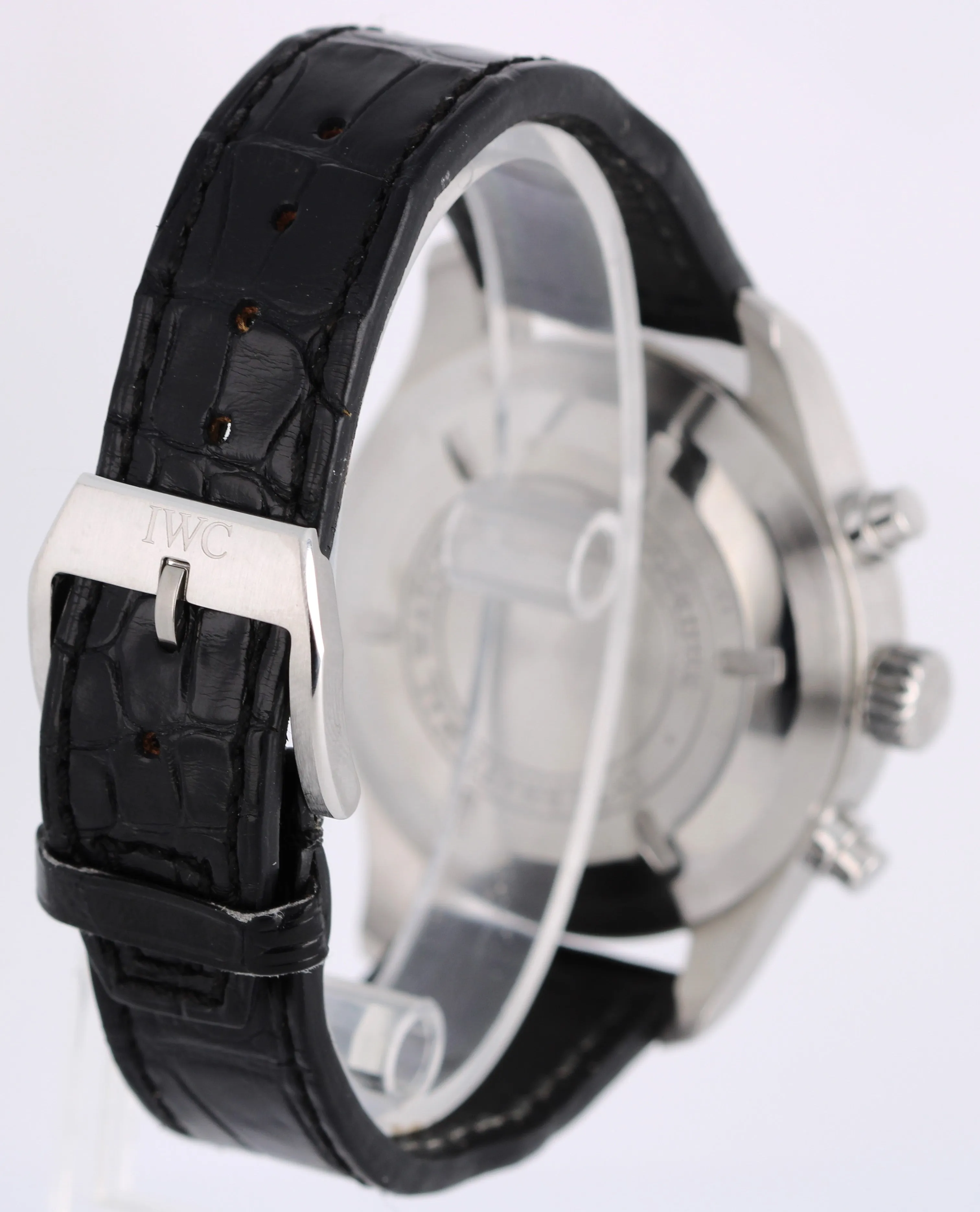 IWC Pilot Fliegeruhr PAPERS Steel Black 43mm Leather IW377701 Watch BOX