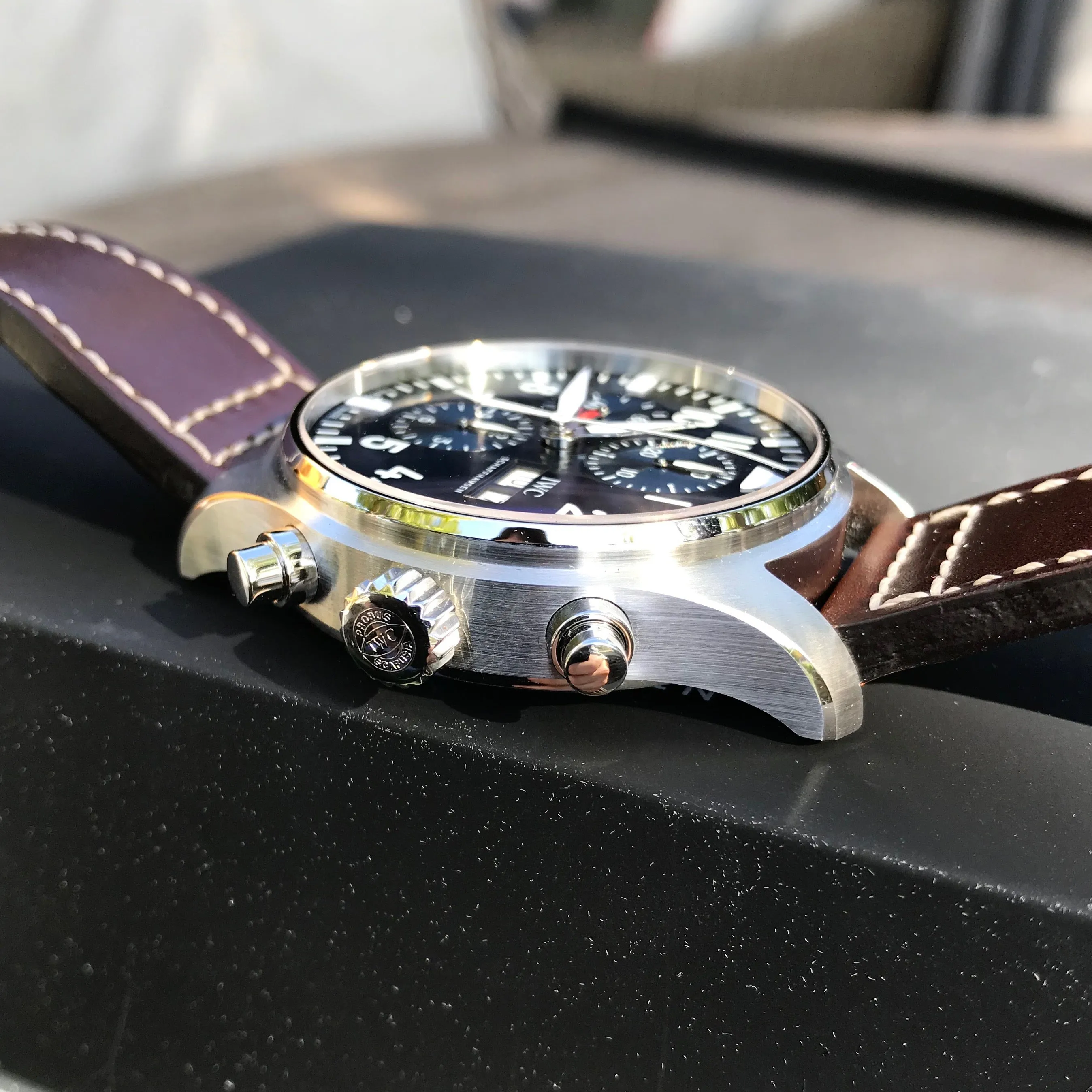 IWC Pilot IW377714 LePetit Prince Automatic Chronograph Day Date 43mm Midnight Blue Wristwatch Box Papers
