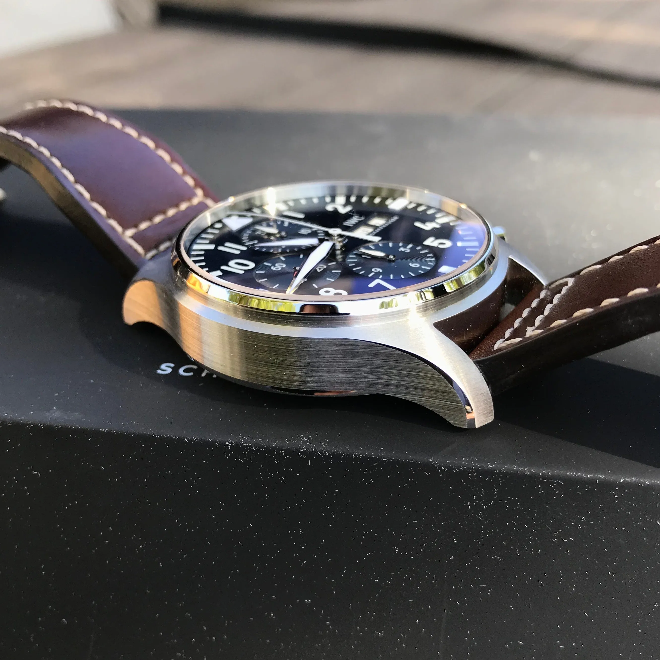 IWC Pilot IW377714 LePetit Prince Automatic Chronograph Day Date 43mm Midnight Blue Wristwatch Box Papers