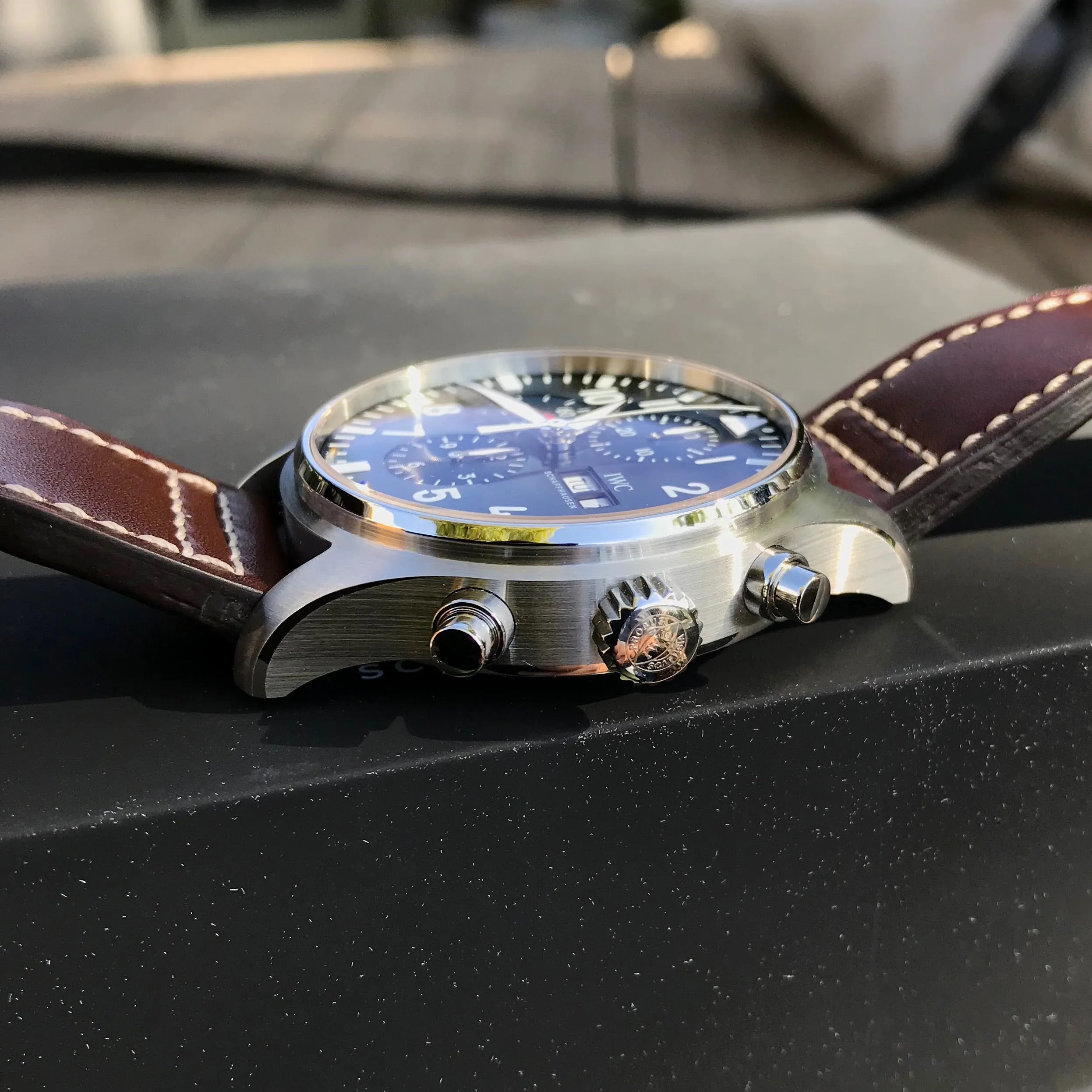 IWC Pilot IW377714 LePetit Prince Automatic Chronograph Day Date 43mm Midnight Blue Wristwatch Box Papers